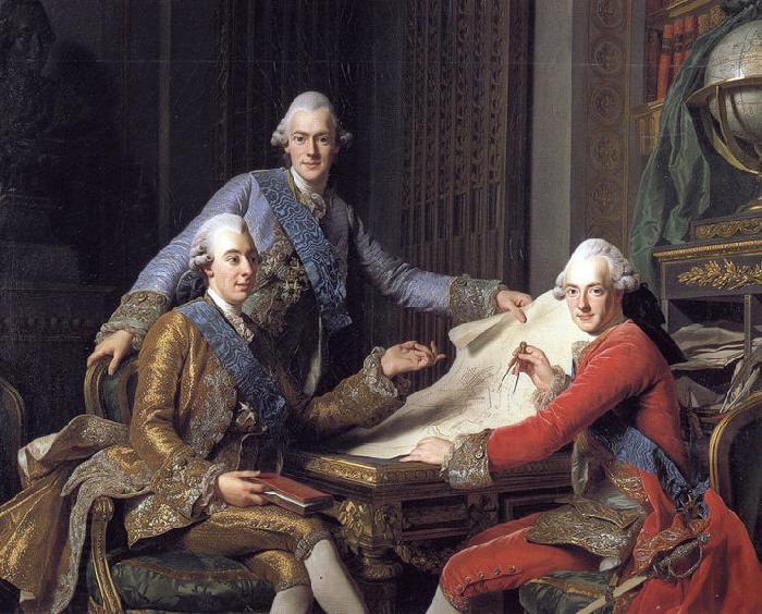 Alexander Roslin Gustav III of Sweden, and his brothers